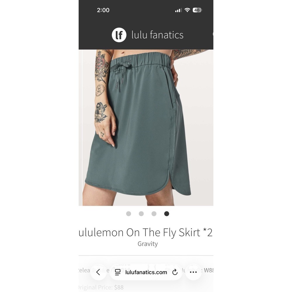Lululemon On The Fly Skirt Size 4 Drawstring Pockets Athletic Travel Casual - Picture 11 of 11